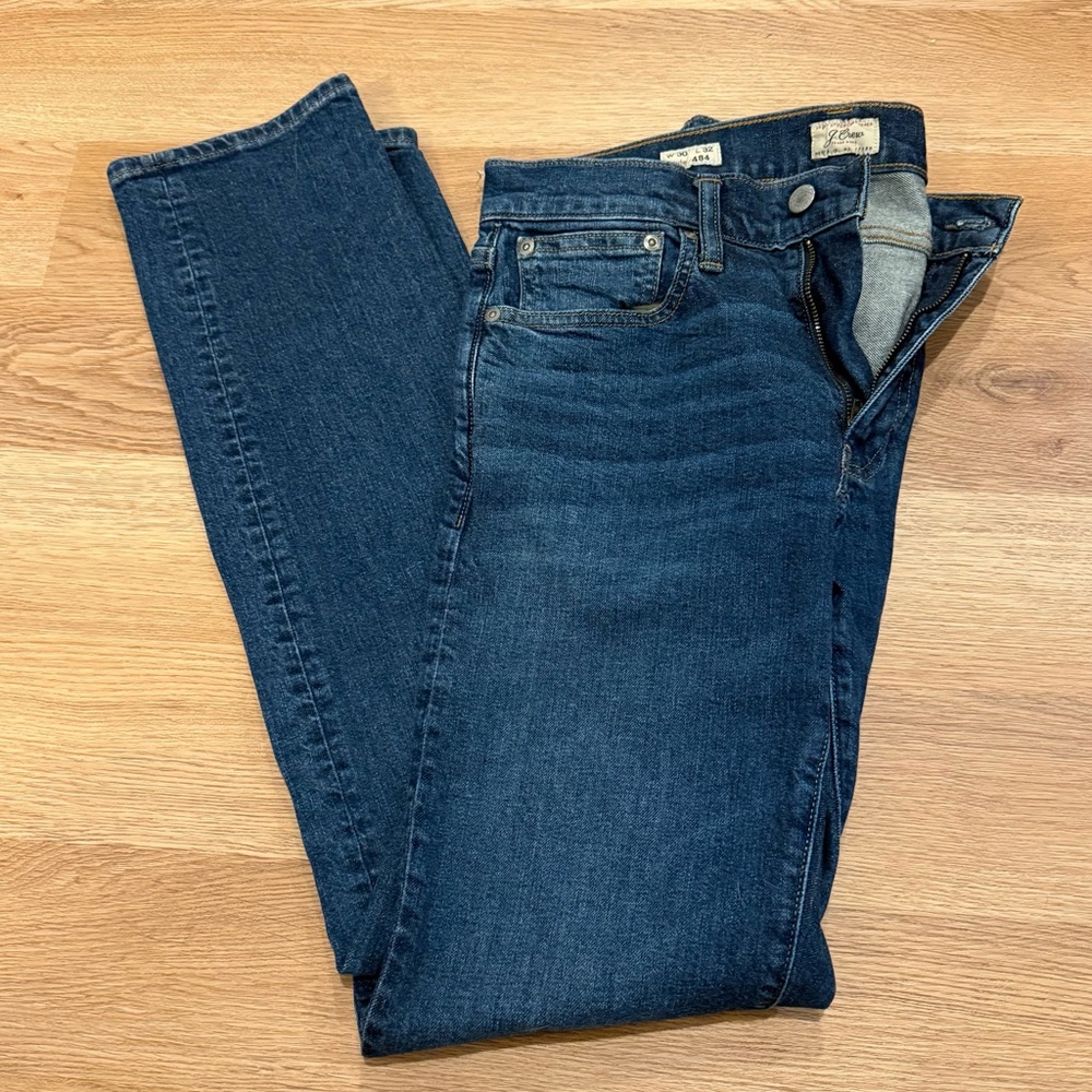 JCrew Men 484 Blue Denim Jeans - medium wash
